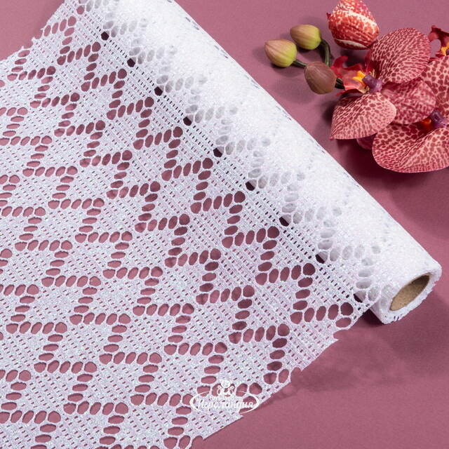 Ткань для декора Ажурная Сетка Steppe 28*150 см белая Koopman (Купман)