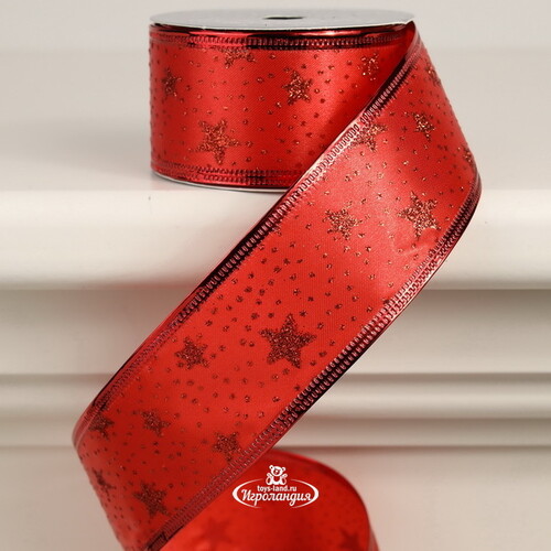 Декоративная лента Элеганца - Звездочки 270*4 см красная Koopman