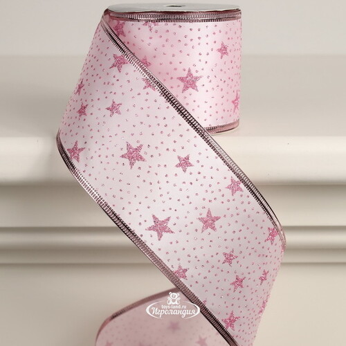 Декоративная лента Элеганца - Звездочки 270*6 см розовая Koopman