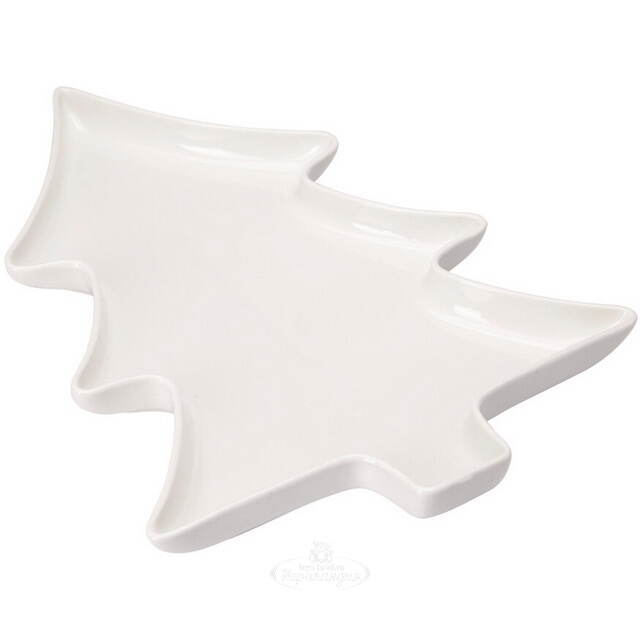 Фарфоровая тарелка для закусок Елочка Пьетра 35 см  Koopman