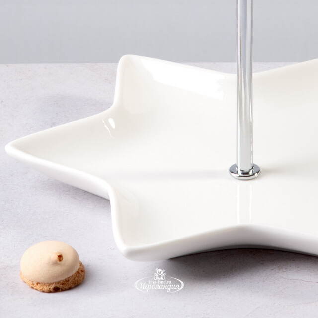 Этажерка для закусок Etoile двухъярусная 22*21 см, фарфор Koopman