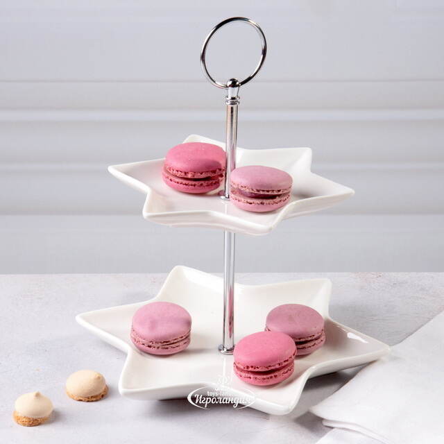 Этажерка для закусок Etoile двухъярусная 22*21 см, фарфор Koopman