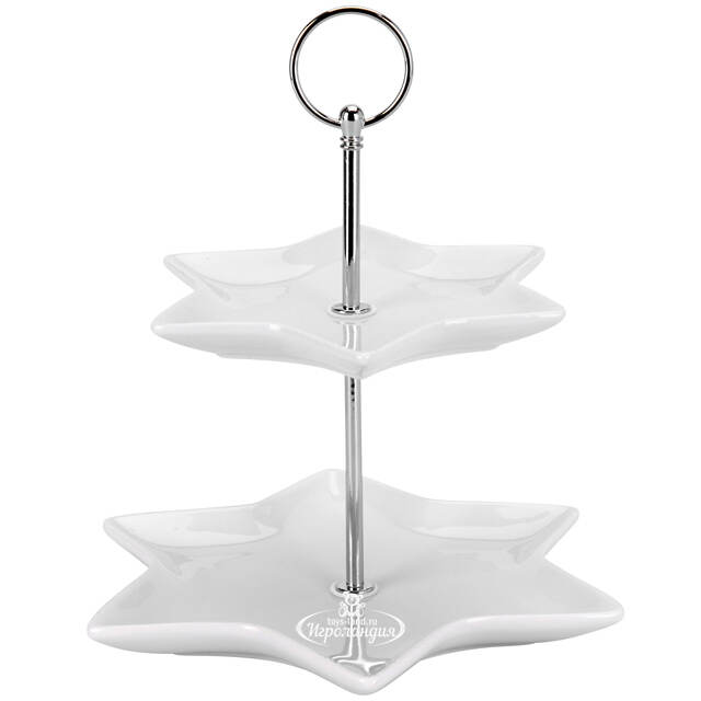 Этажерка для закусок Etoile двухъярусная 22*21 см, фарфор Koopman