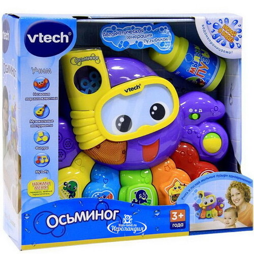 Обучающая игрушка для ванны с мыльными пузырями Осьминог 29 см Vtech
