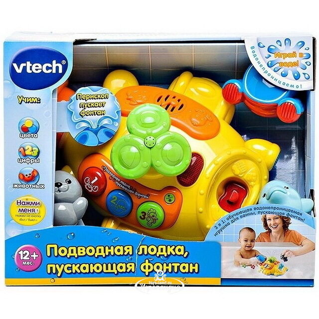 Обучающая игрушка для купания Подводная лодка с фонтаном 26*22 см со светом и звуком Vtech (Втеч)