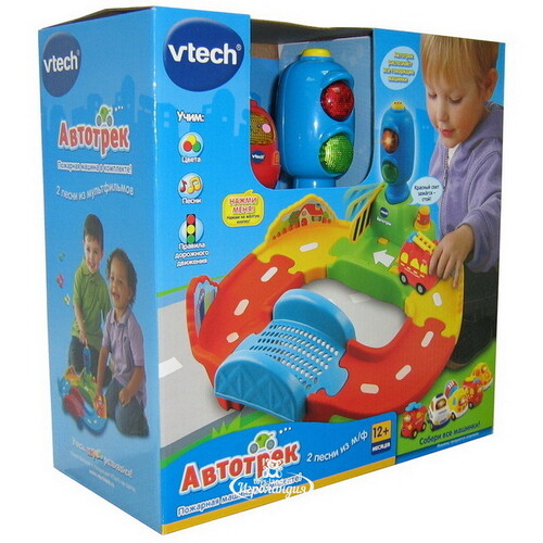 Обучающая игрушка Автотрек со светофором Бип-Бип Toot-Toot Drivers с 1 машинкой, со светом и звуком Vtech