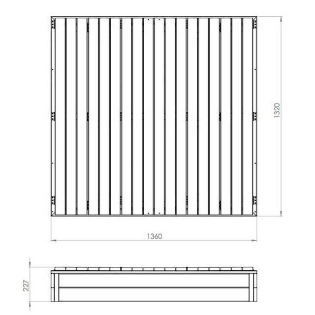 Песочница с крышкой Акцент 132*136*20 см Exit