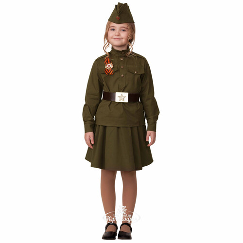 Детская военная форма Солдатка в пилотке, рост 116 см Батик