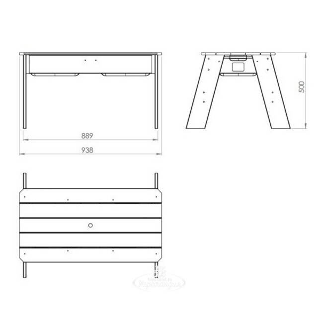 Стол-песочница для песка и воды Акцент 69*94*50 см с крышкой Exit