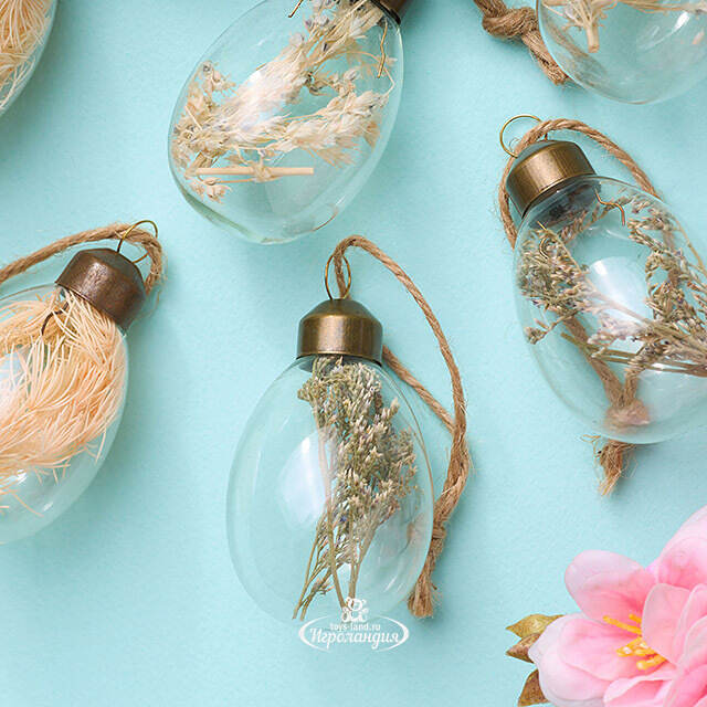 Пасхальные подвески Яйца - Dried Flower 5 см, 8 шт Kaemingk