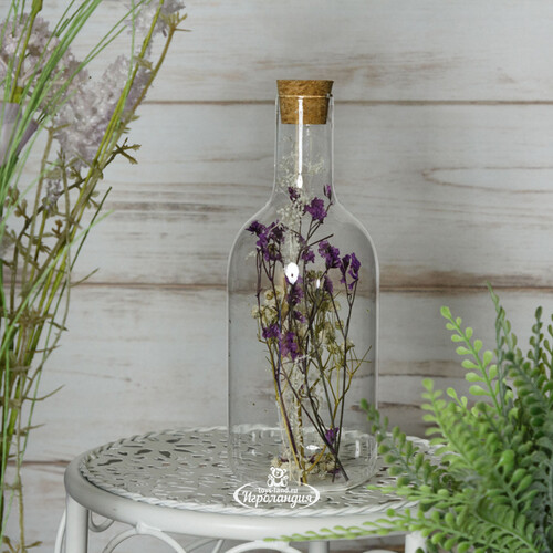 Декоративная бутылка Fleurs de Provence: Violet 17 см, стекло Kaemingk