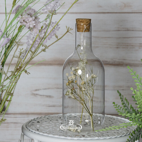 Декоративная бутылка Fleurs de Provence: Creme 17 см, стекло Kaemingk