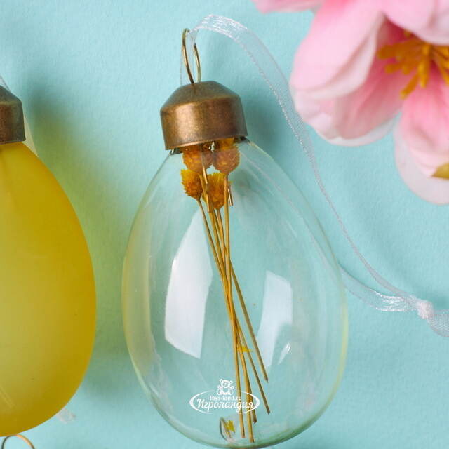 Пасхальные украшения Яйца Spring Flore 6 см, 6 шт., подвеска Kaemingk