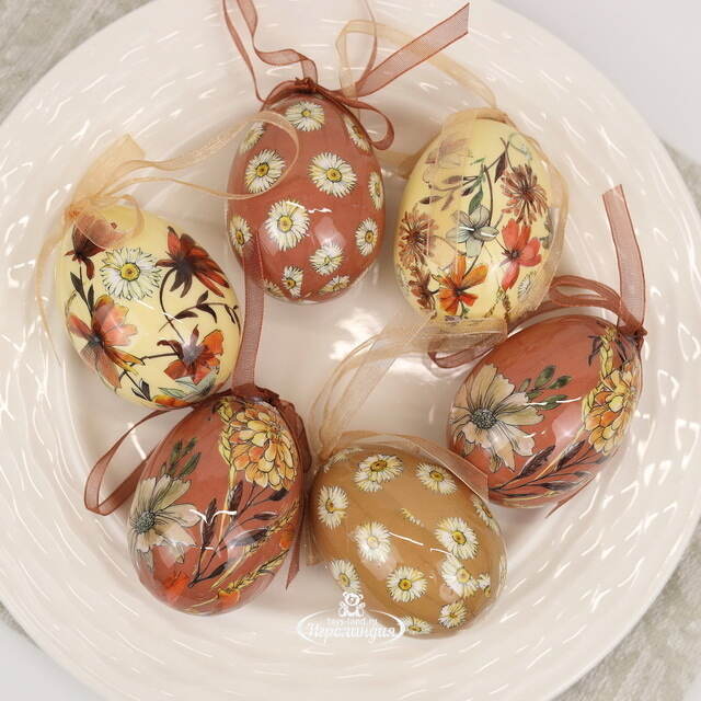 Пасхальные украшения Яйца Easter Etude 6 см, 6 шт, подвеска Kaemingk