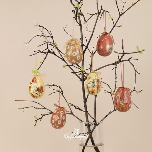 Пасхальные украшения Яйца Easter Etude 8 см, 6 шт, подвеска Kaemingk
