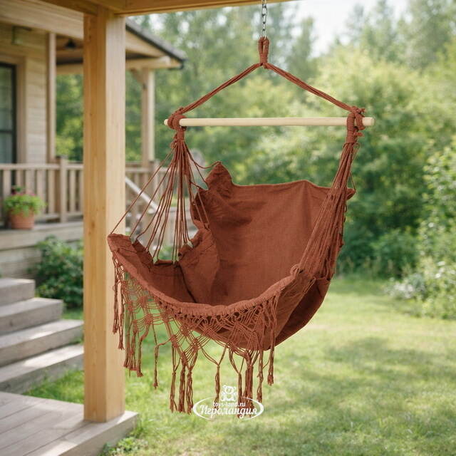 Подвесной гамак-кресло Икария 130*100 см терракотовый Kaemingk