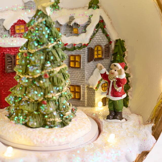 Светящаяся композиция Шар - Olde Christmas Town 23 см, музыка, движение EDG (ЭДГ)