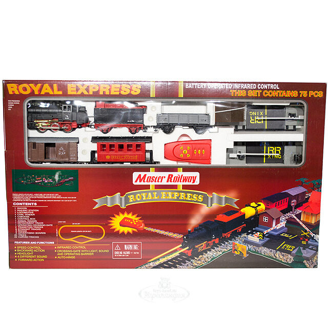 Железная дорога Royal Express 6.7 м 75 элементов звук свет дым Golden Bright