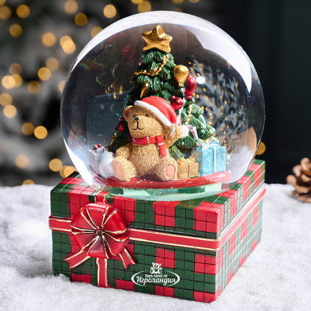 Музыкальный снежный шар Подарок для медвежонка 20 см EDG