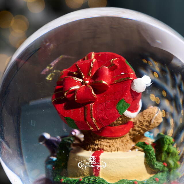 Музыкальный снежный шар Подарки для медвежонка 20 см EDG