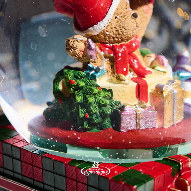 Музыкальный снежный шар Подарки для медвежонка 20 см EDG