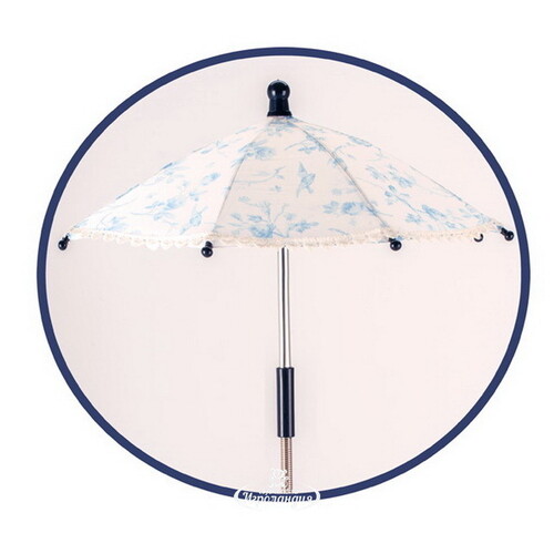 Коляска для куклы Романтик с сумочкой и зонтиком 81 см темно-синяя с белым Decuevas Toys