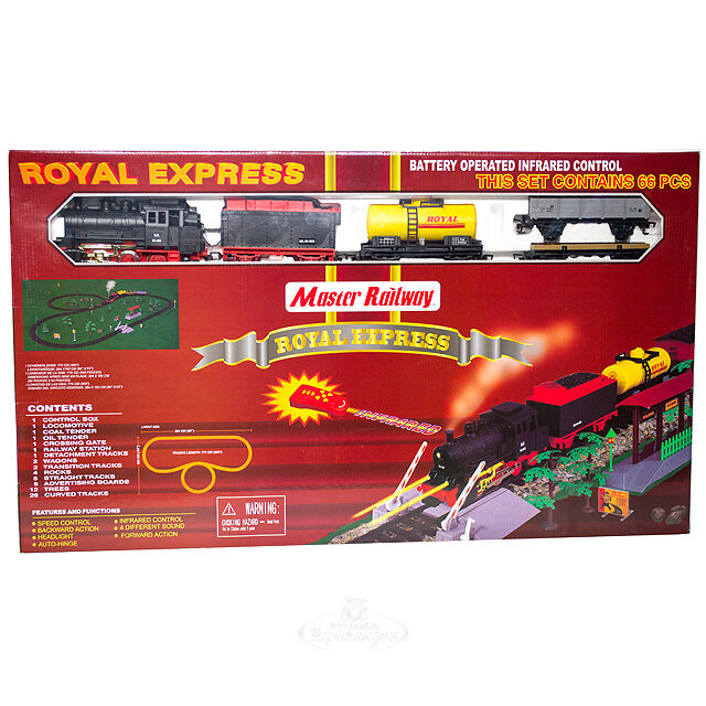 Железная дорога Royal Express 7.76 м 66 элементов звук свет дым Golden Bright (Голдэн Брайт)