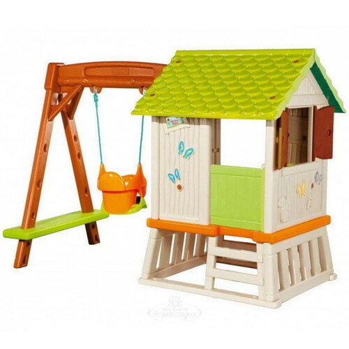 Детский домик Smoby с качелями и горкой 220*220*160 см Smoby