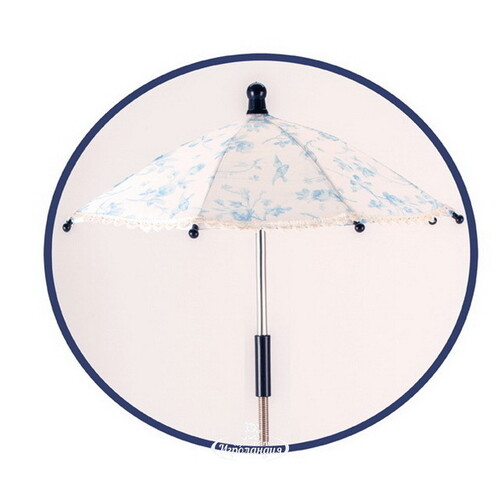 Коляска для куклы Романтик с сумочкой и зонтиком 90 см белая с синим Decuevas Toys