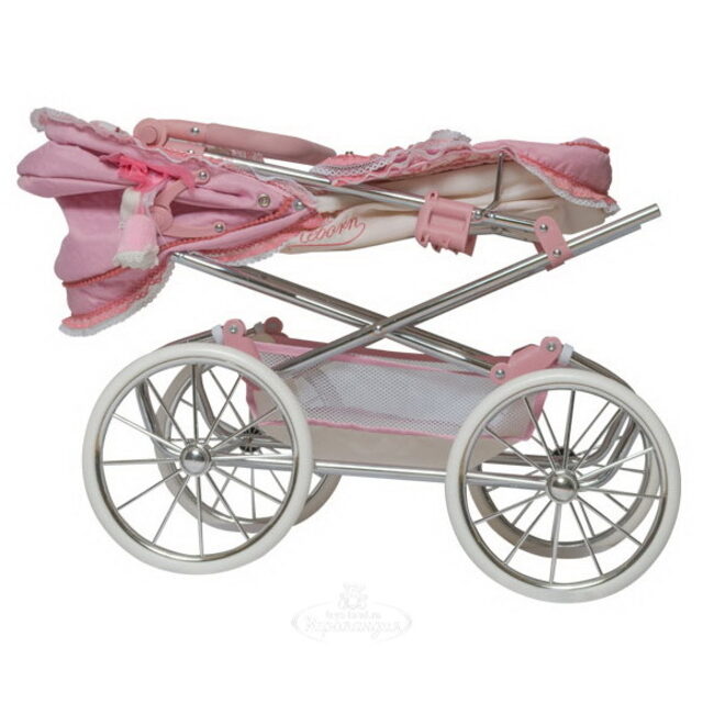 Коляска для куклы Даниэла с сумкой и зонтиком 90 см бело-розовая Decuevas Toys