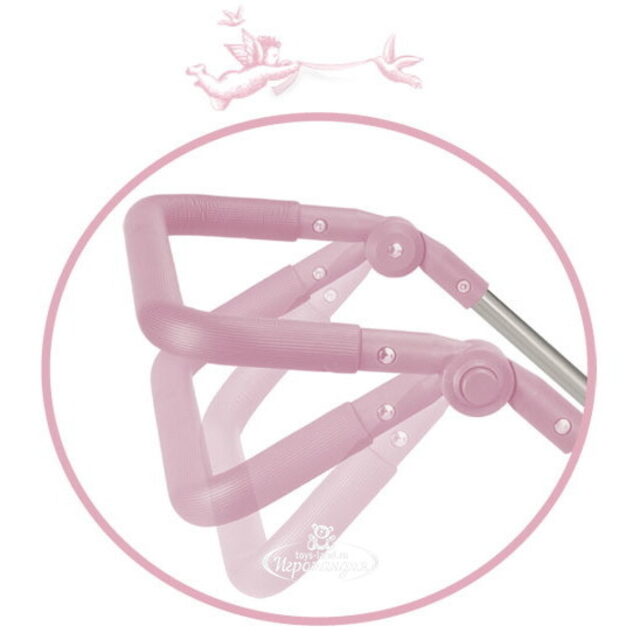 Коляска для куклы Даниэла с сумкой и зонтиком 90 см бело-розовая Decuevas Toys