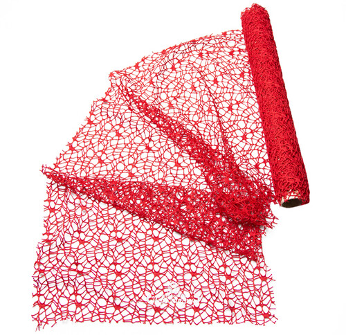 Ткань для декорирования Кружевная Сетка 40*200 см красная Billiet