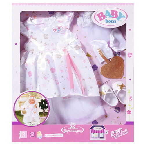 Набор одежды для куклы Baby Born 43 см: Платье невесты, 5 предметов Zapf Creation