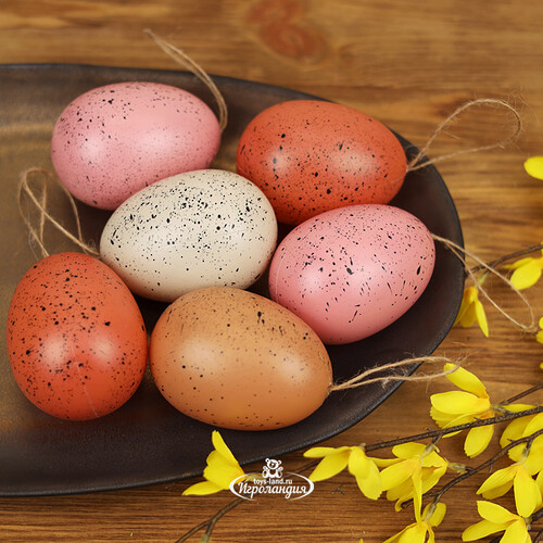 Пасхальные украшения Яйца Marbled Easter 9 см, 6 шт, подвеска Kaemingk