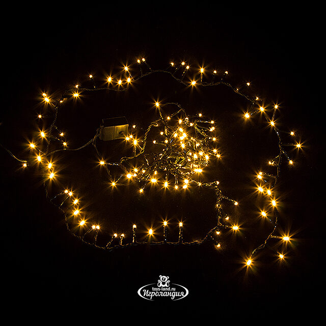 Светодиодная гирлянда на елку 155 см Snake Light, 7.4 м, 370 теплых белых LED ламп, зеленый ПВХ, контроллер, IP44 Triumph Tree