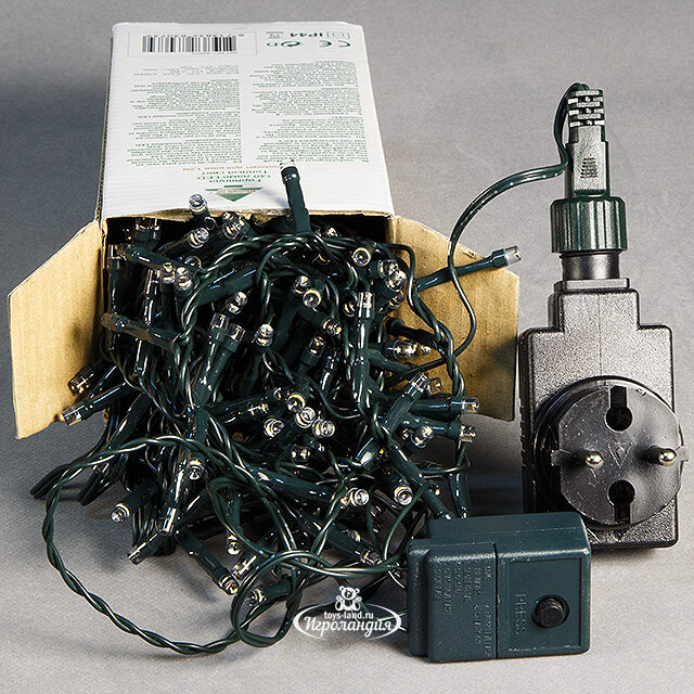 Светодиодная гирлянда на елку 155 см Snake Light, 7.4 м, 370 теплых белых LED ламп, зеленый ПВХ, контроллер, IP44 Triumph Tree