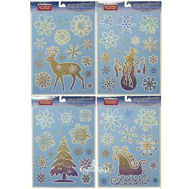 Наклейки на окна Зимняя прогулка 38*30 см Billiet (Биллет)