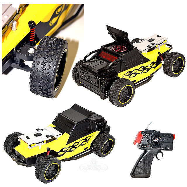 Боевая р/у машина "Багги", стреляет дисками, 20 см, желтый Jada Toys