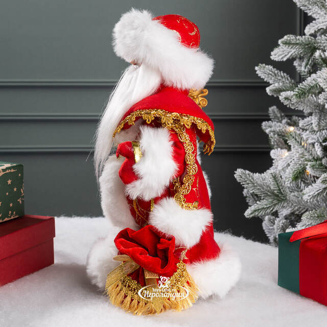 Фигура Дед Мороз - Хозяин Зимы в красной шубе 30 см Triumph Tree