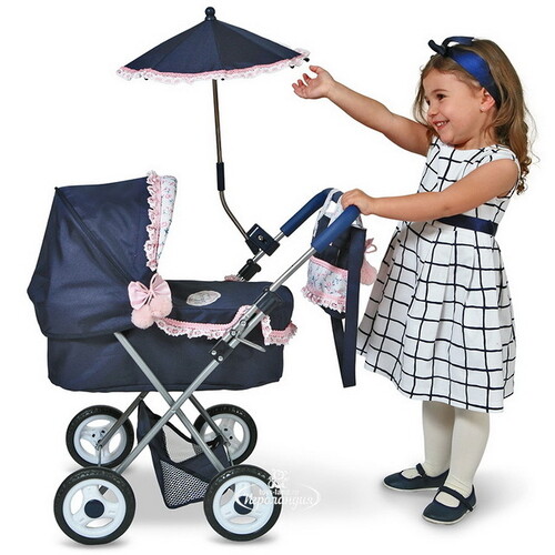 Коляска для куклы Романтик с сумочкой и зонтиком 65 см Decuevas Toys