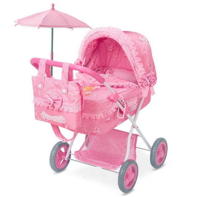 Коляска для куклы с сумкой и зонтиком Мария 60 см Decuevas Toys