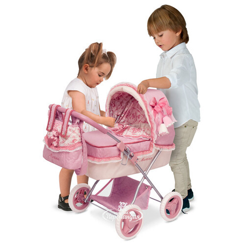 Коляска для куклы с сумкой и зонтиком Мартина 60 см розовая Decuevas Toys