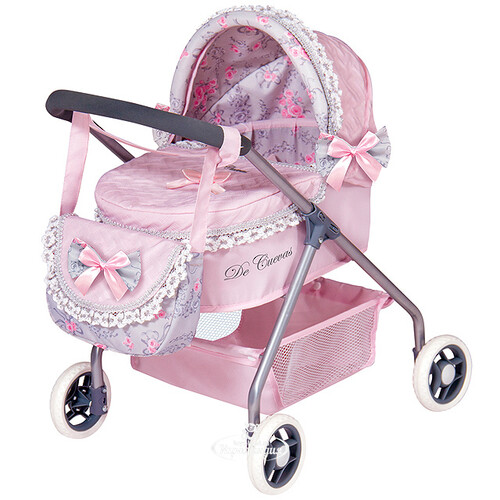 Коляска для куклы Романтик с сумкой 56 см розовая Decuevas Toys