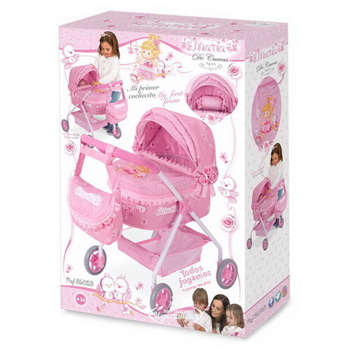 Коляска для куклы Мария с сумочкой 56 см розовая Decuevas Toys