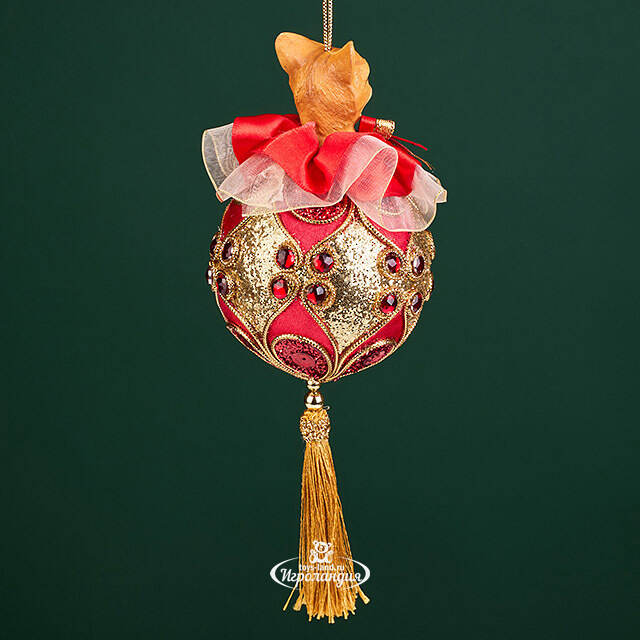 Елочная игрушка Кот Персиваль 23 см, подвеска Christmas Deluxe