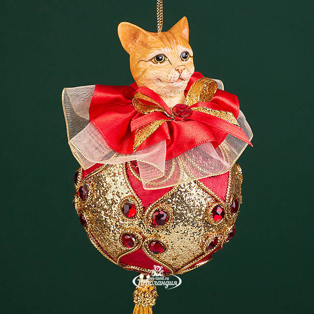 Елочная игрушка Кот Персиваль 23 см, подвеска Christmas Deluxe
