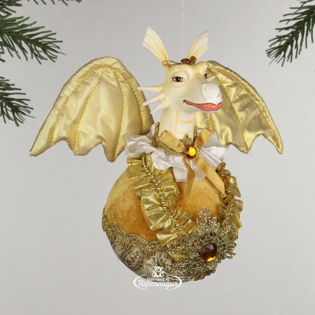 Елочная игрушка Дракон - Fascinoeli Doreno 20 см, подвеска Christmas Deluxe (Кристмас Делюкс)