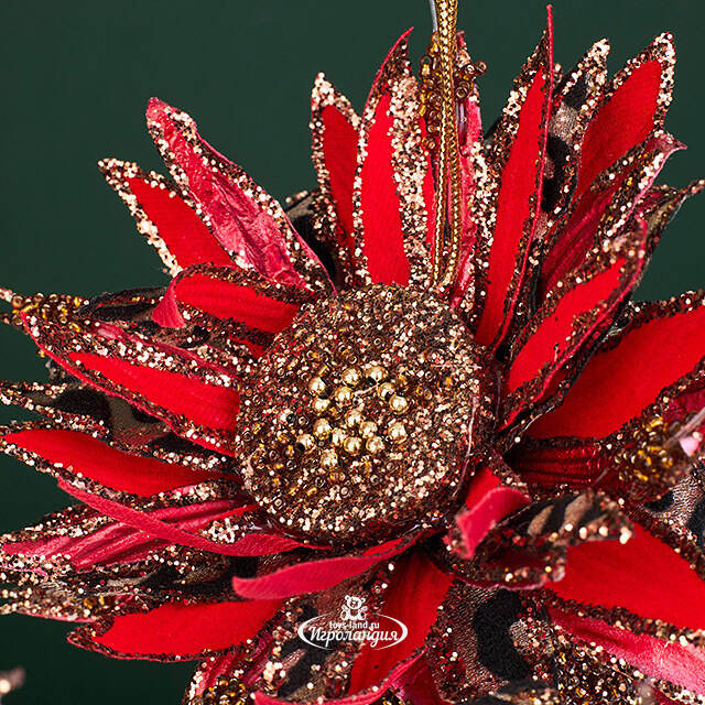 Винтажный елочный шар Girasole Skormus 10 см, красный Christmas Deluxe