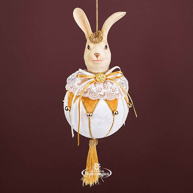 Елочная игрушка Кролик Джермэйн 25 см, подвеска Christmas Deluxe