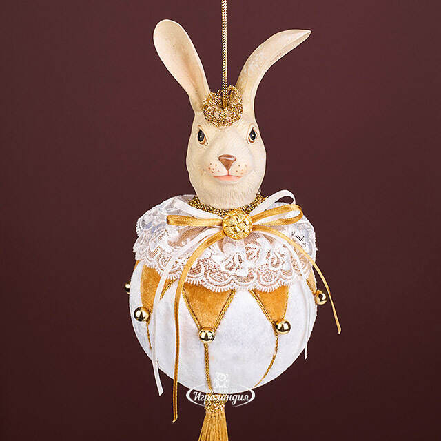Елочная игрушка Кролик Джермэйн 25 см, подвеска Christmas Deluxe